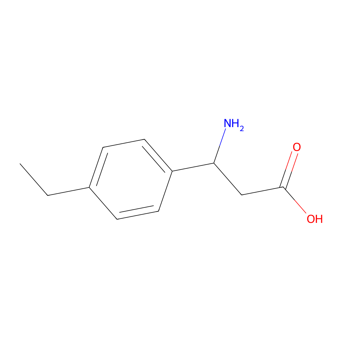 beta-Amino-4-ethylbenzenepropanoic acid molecular structure, CAS 117391-52-3