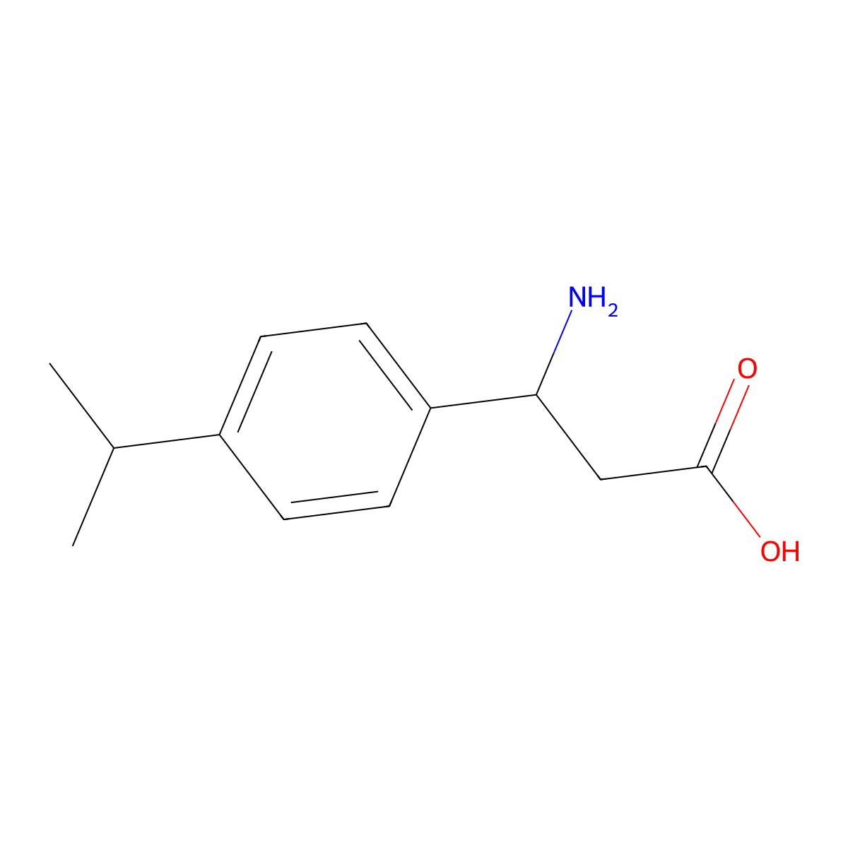 beta-Amino-4-(1-methylethyl)benzenepropanoic acid molecular structure, CAS 117391-53-4