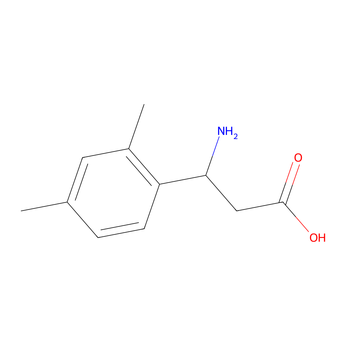 3-Amino-3-(2,4-dimethylphenyl)propanoic acid molecular structure, CAS 117391-54-5