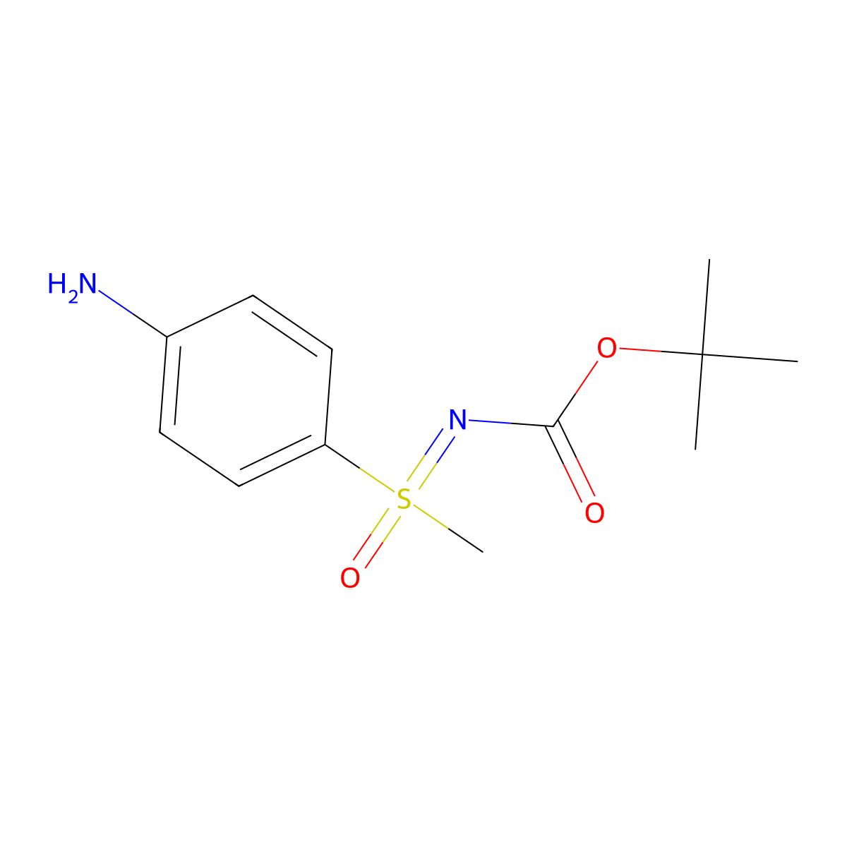 tert-butyl N-[(4-aminophenyl)(methyl)oxo-lambda6-sulfanylidene]carbamate molecular structure, CAS 1173910-93-4
