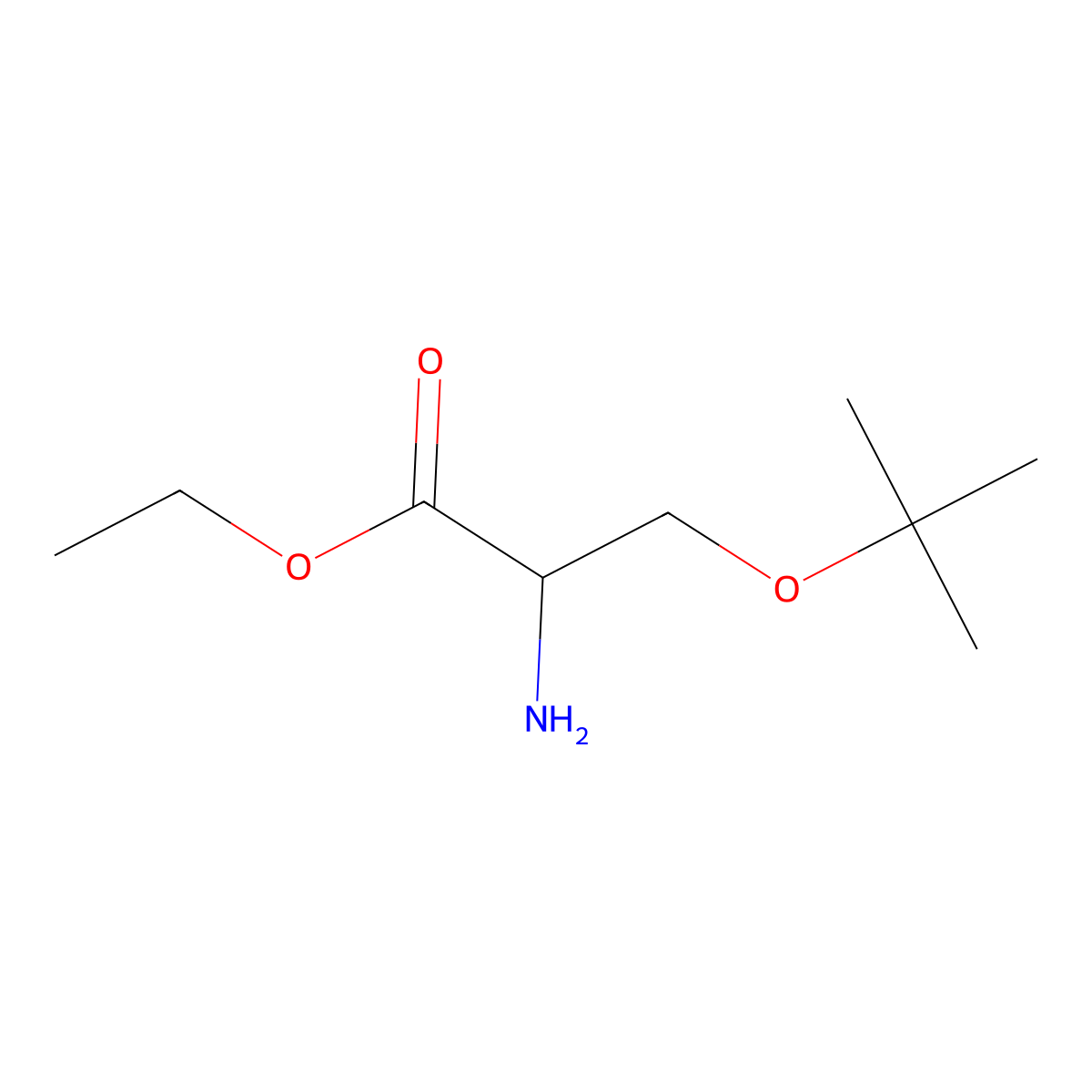 Ethyl 2-amino-3-(tert-butoxy)propanoate molecular structure, CAS 1173928-49-8