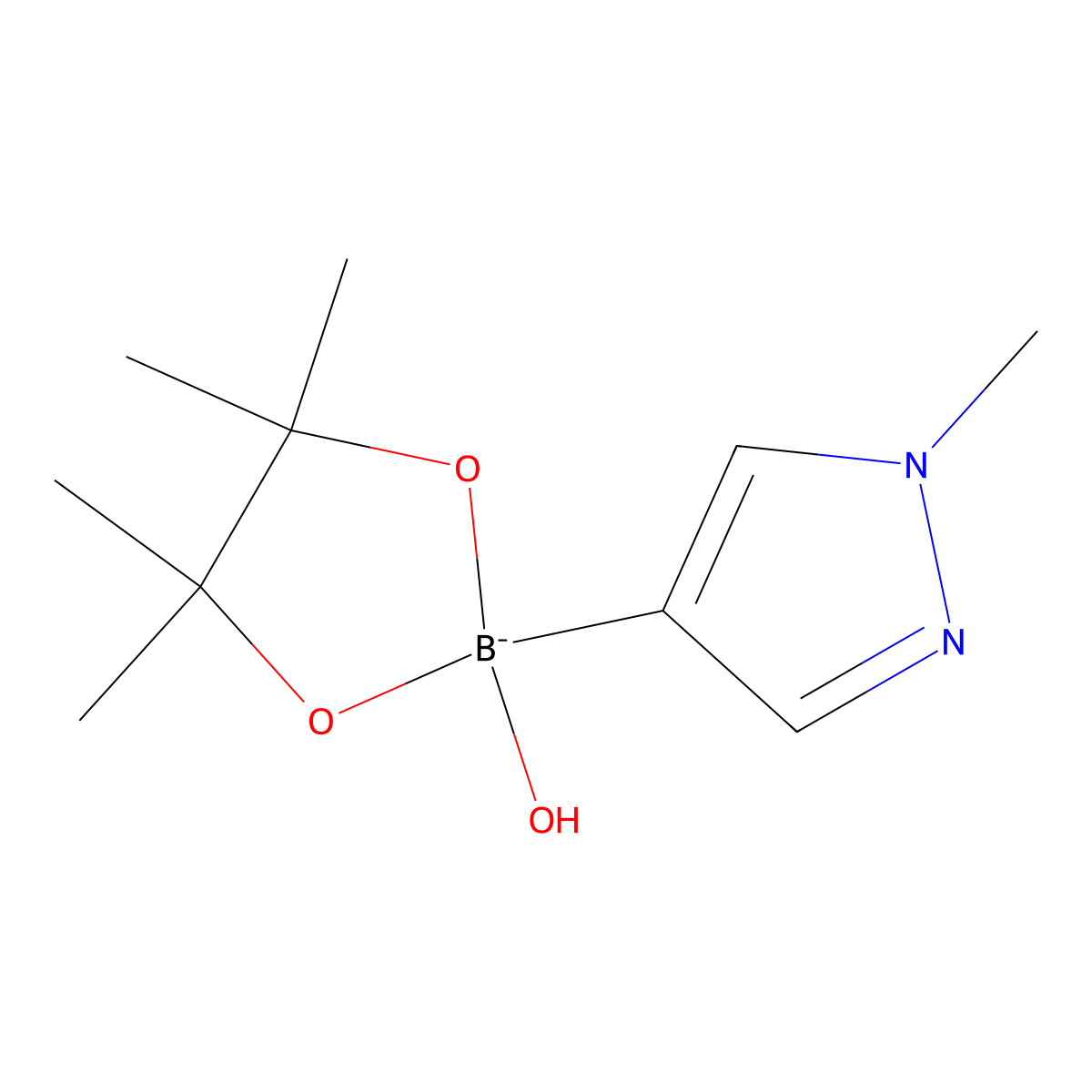 4-(2-Hydroxy-4,4,5,5-tetramethyl-1,3-dioxa-2-boranuidacyclopent-2-yl)-1-methyl-pyrazole molecular structure, CAS 1173973-81-3