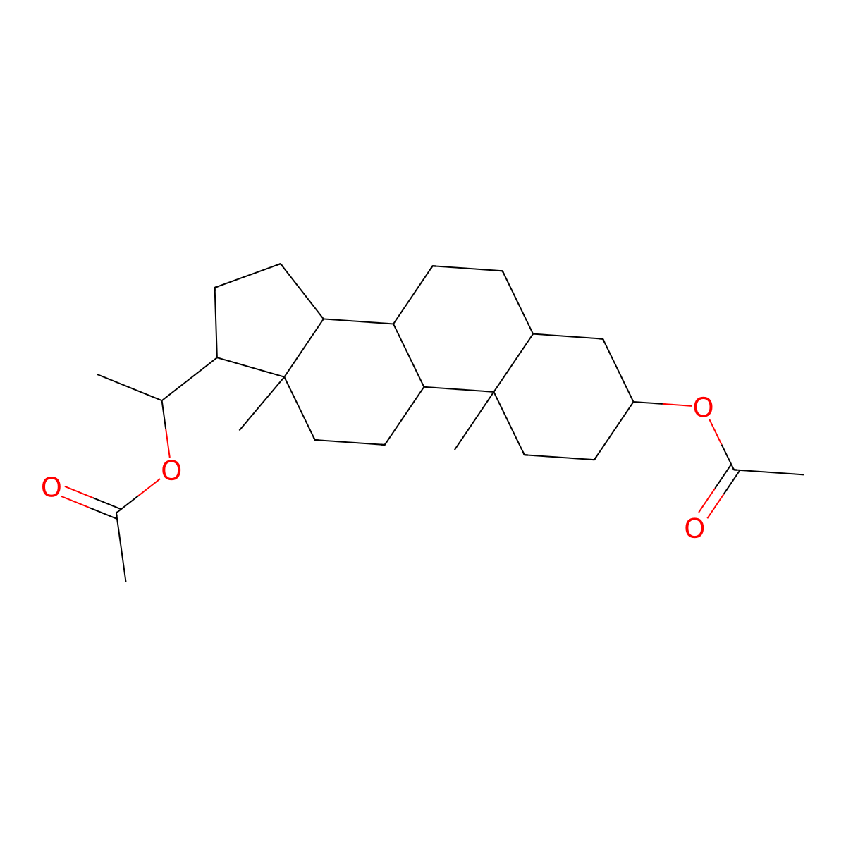 (20S)-5-beta-Pregnane-3alpha,20-diol diacetate molecular structure, CAS 1174-69-2