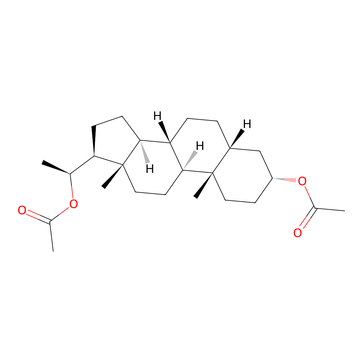(20S)-5-beta-Pregnane-3alpha,20-diol diacetate molecular structure, CAS 1174-69-2