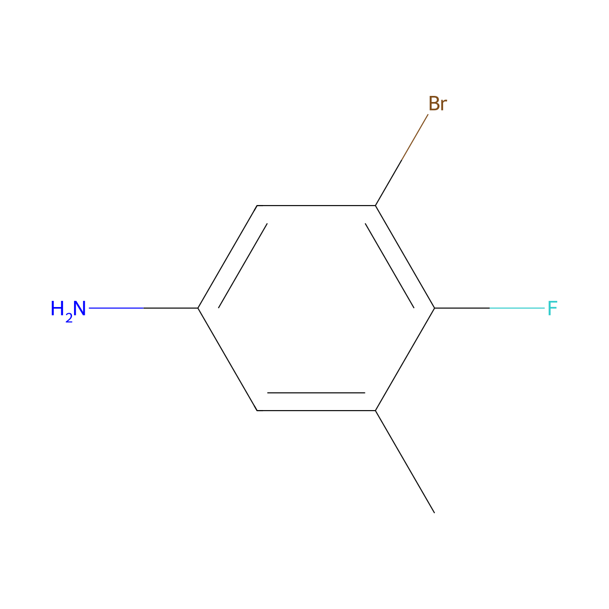 3-Bromo-4-fluoro-5-methylaniline molecular structure, CAS 1174005-79-8