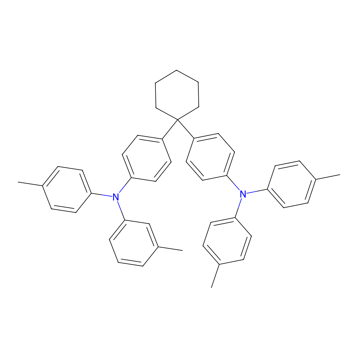N-(4-(1-(4-(Di-p-tolylamino)phenyl)cyclohexyl)phenyl)-3-methyl-N-(p-tolyl)aniline molecular structure, CAS 1174006-36-0