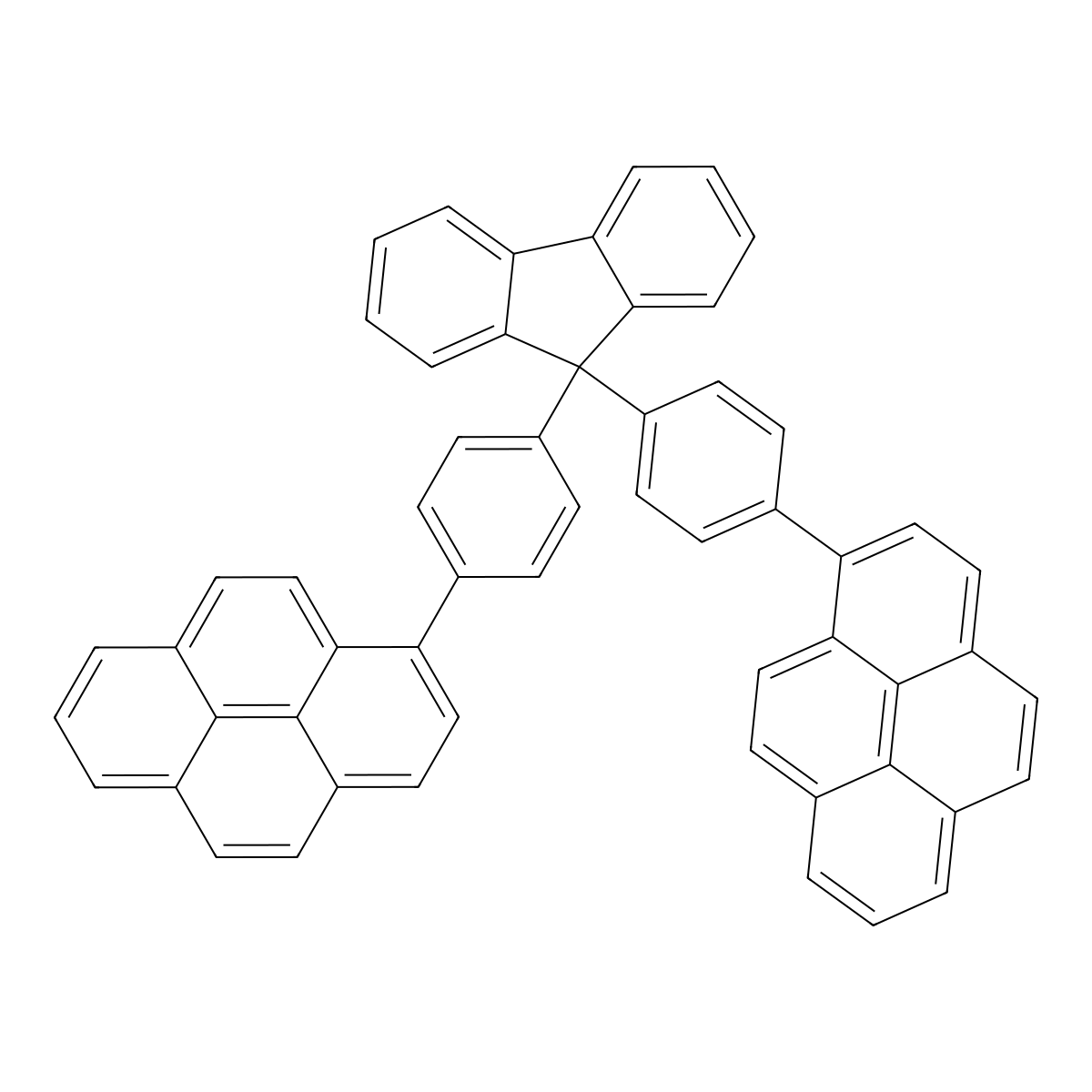 9,9-Bis[4-(pyrenyl)phenyl]-9H-fluorene molecular structure, CAS 1174006-47-3