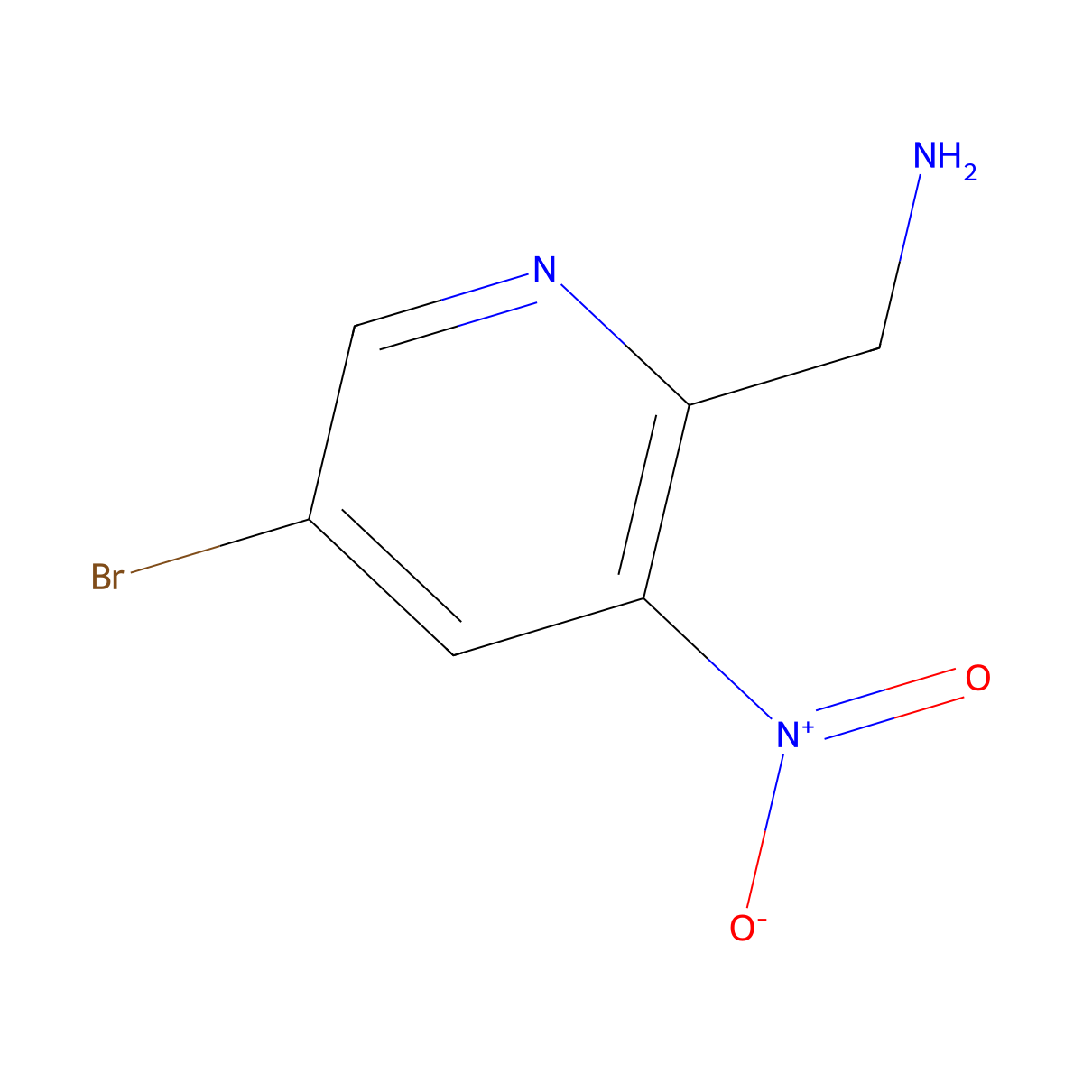 (5-Bromo-3-nitropyridin-2-yl)methanamine molecular structure, CAS 1174007-35-2
