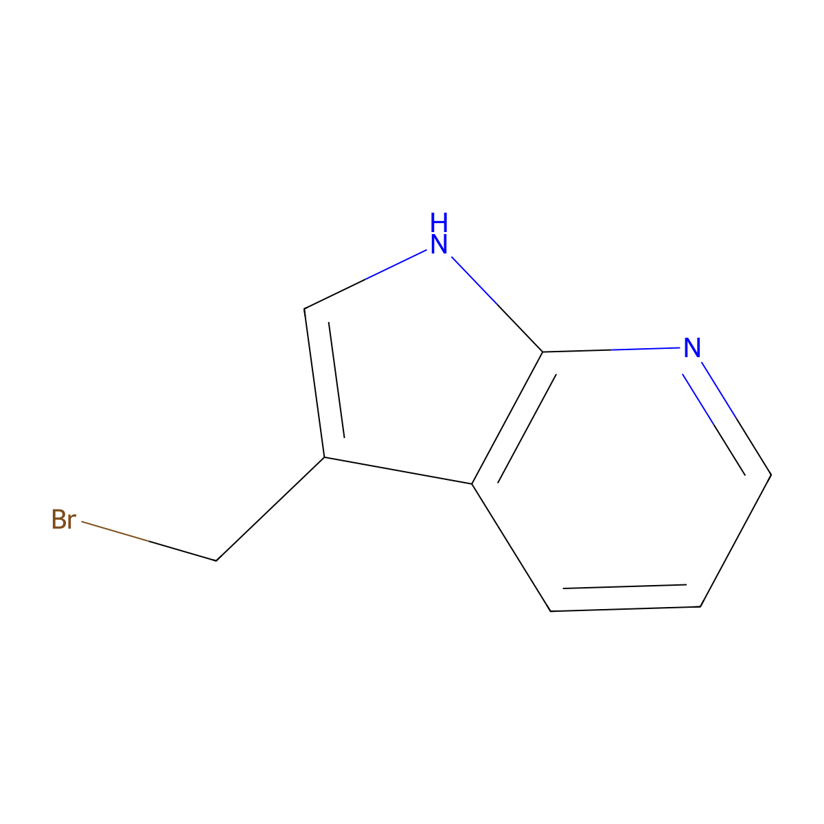3-(bromomethyl)-1H-pyrrolo[2,3-b]pyridine molecular structure, CAS 1174007-40-9