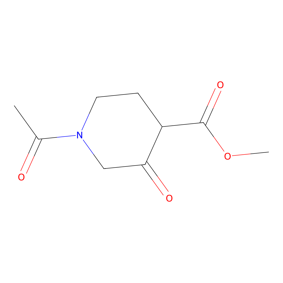 Methyl 1-acetyl-3-oxopiperidine-4-carboxylate molecular structure, CAS 1174007-42-1