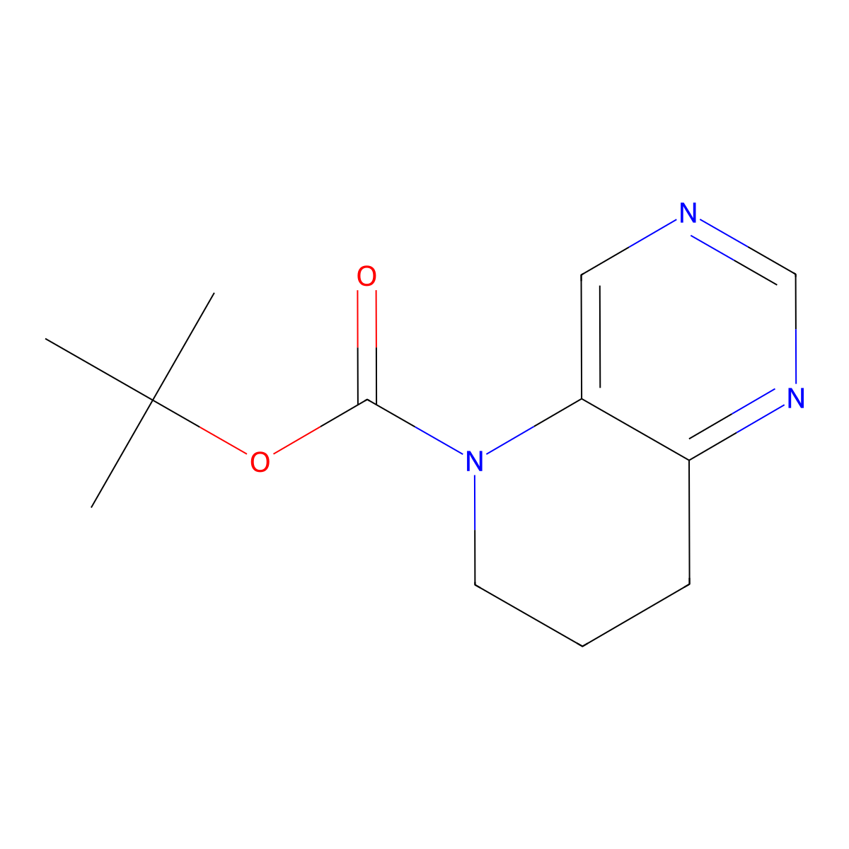 tert-butyl 7,8-dihydropyrido[3,2-d]pyrimidine-5(6H)-carboxylate molecular structure, CAS 1174007-44-3