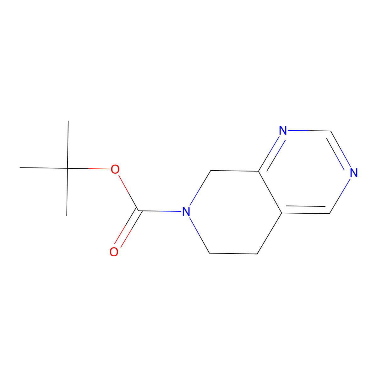 tert-butyl 5,6-dihydropyrido[3,4-d]pyrimidine-7(8H)-carboxylate molecular structure, CAS 1174007-81-8