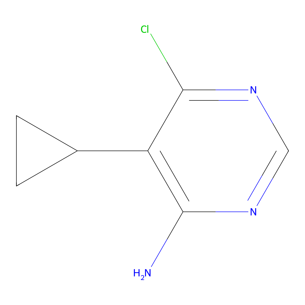 6-Chloro-5-cyclopropylpyrimidin-4-amine molecular structure, CAS 1174007-83-0