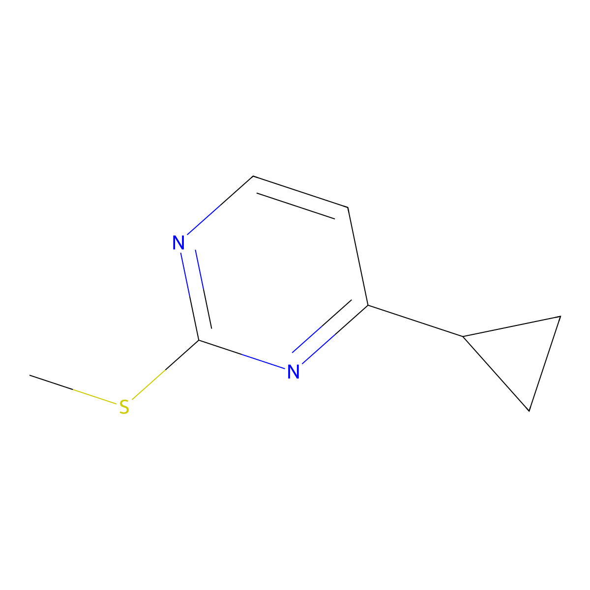4-Cyclopropyl-2-(methylthio)pyrimidine molecular structure, CAS 1174007-84-1