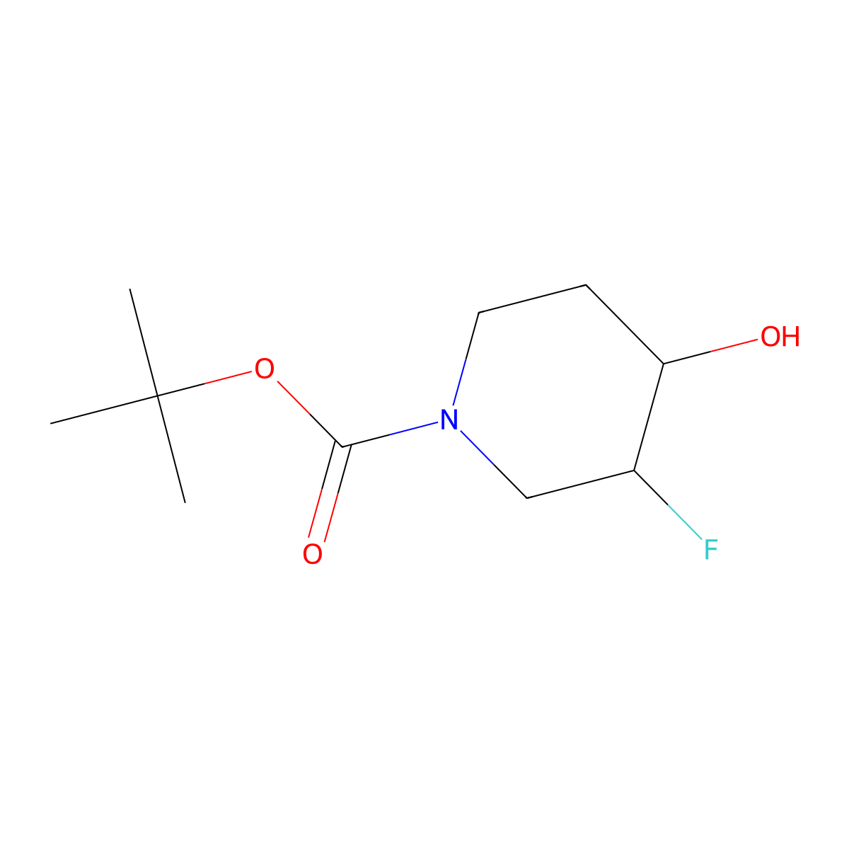 (3S,4R)-1-Boc-3-fluoro-4-hydroxypiperidine molecular structure, CAS 1174020-40-6