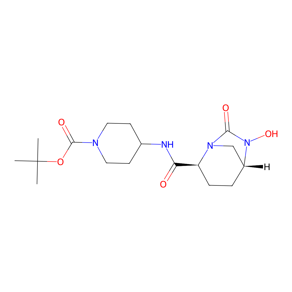 1,1-Dimethylethyl 4-[[[(1R,2S,5R)-6-hydroxy-7-oxo-1,6-diazabicyclo[3.2.1]oct-2-yl]carbonyl]amino]-1-piperidinecarboxylate molecular structure, CAS 1174020-64-4