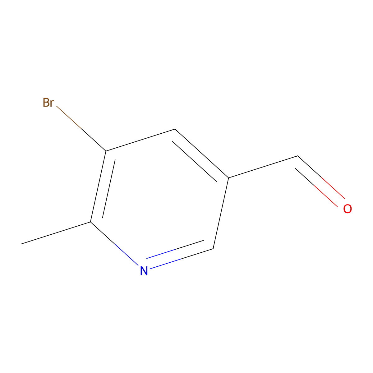 5-Bromo-6-methyl-3-pyridinecarboxaldehyde molecular structure, CAS 1174028-20-6