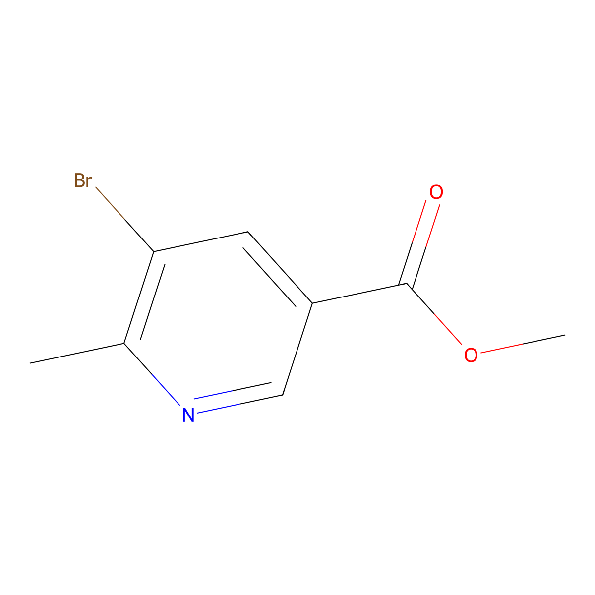 Methyl 5-bromo-6-methylnicotinate molecular structure, CAS 1174028-22-8