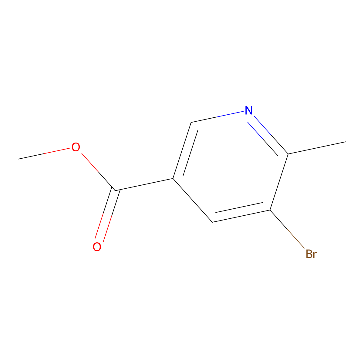 Methyl 5-bromo-6-methylnicotinate molecular structure, CAS 1174028-22-8