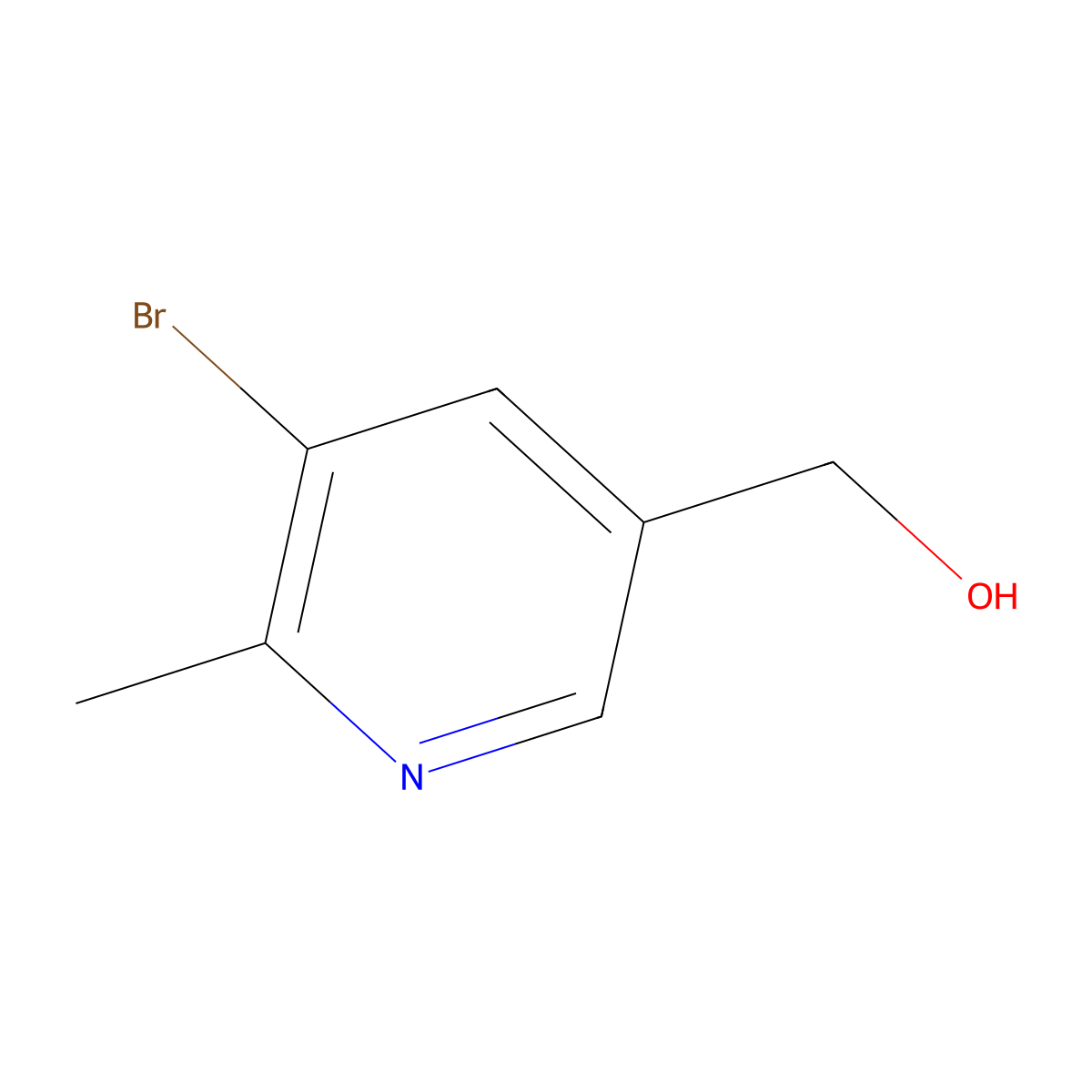 (5-Bromo-6-methylpyridin-3-yl)methanol molecular structure, CAS 1174028-23-9