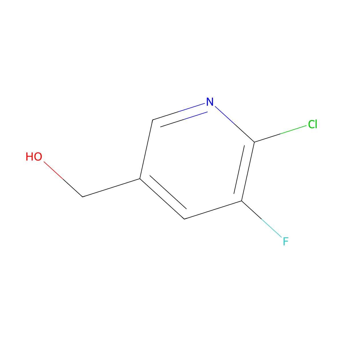 (6-Chloro-5-fluoro-3-pyridinyl)methanol molecular structure, CAS 1174028-24-0