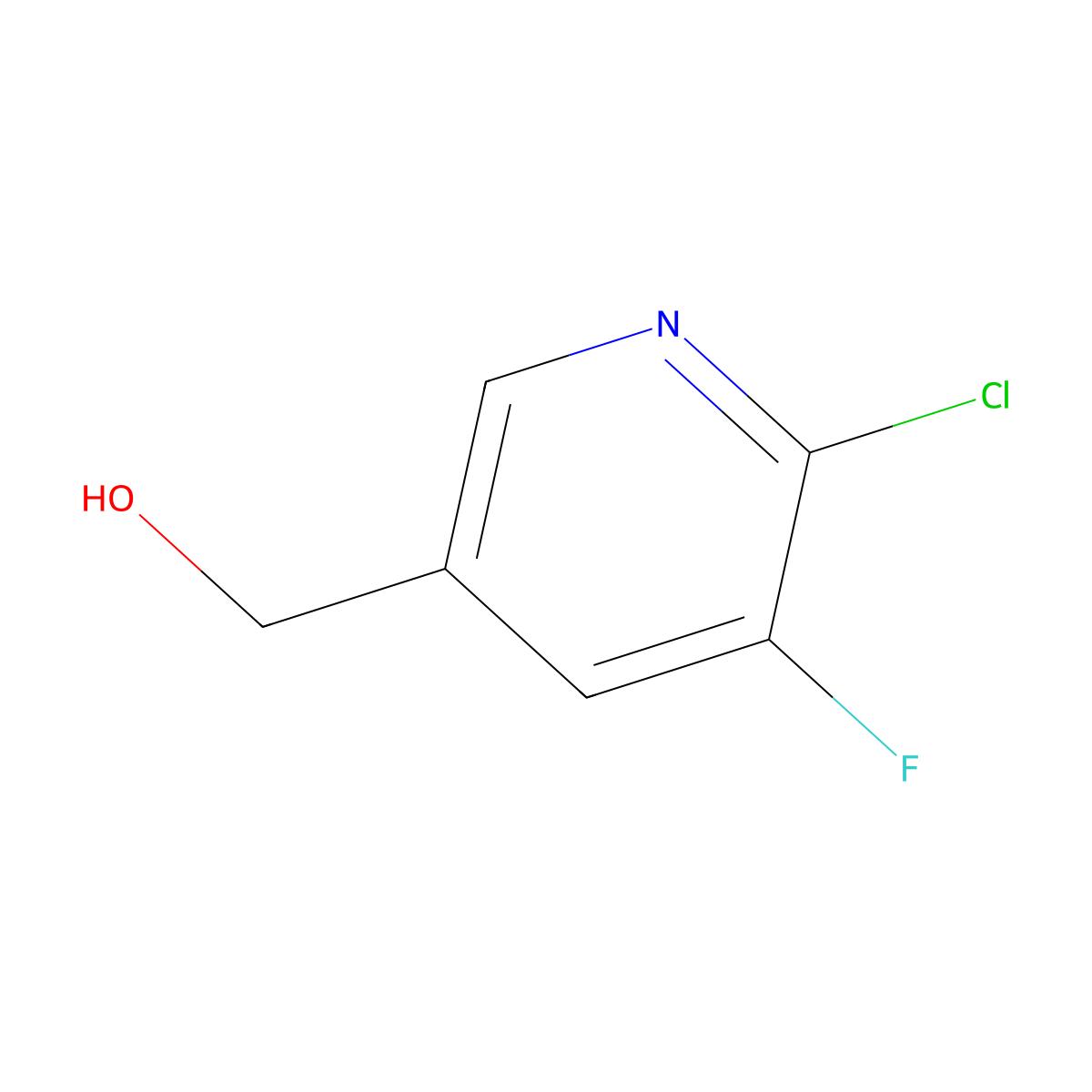 (6-Chloro-5-fluoro-3-pyridinyl)methanol molecular structure, CAS 1174028-24-0