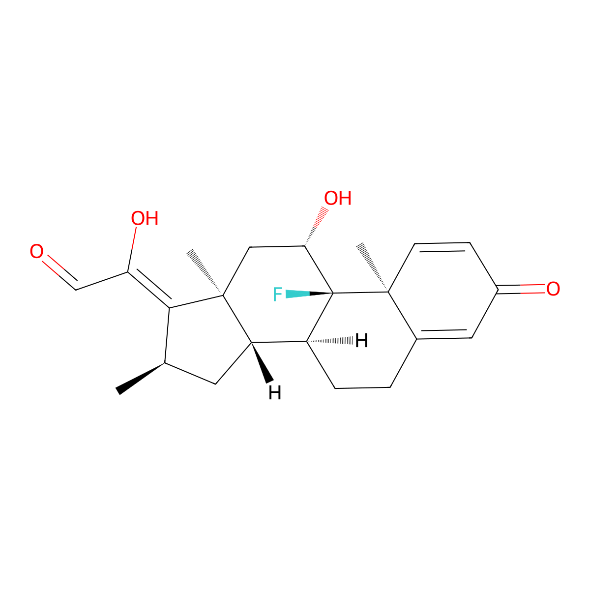 (11beta,16alpha,17Z)-9-Fluoro-11,20-dihydroxy-16-methyl-3-oxopregna-1,4,17-trien-21-al molecular structure, CAS 1174035-75-6