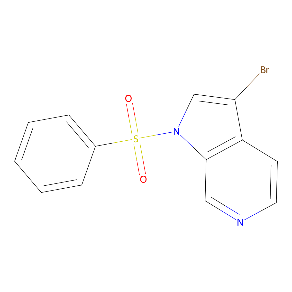 3-bromo-1-(phenylsulfonyl)-1H-pyrrolo[2,3-c]pyridine molecular structure, CAS 1174038-64-2