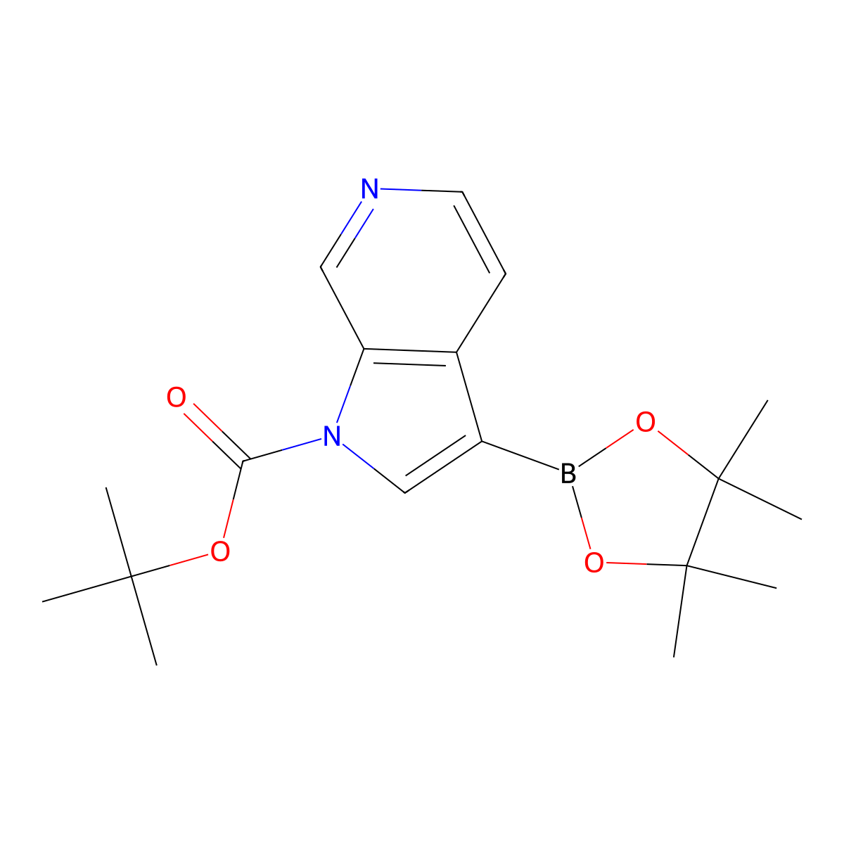 Tert-butyl 3-(4,4,5,5-tetramethyl-1,3,2-dioxaborolan-2-YL)-1H-pyrrolo[2,3-C]pyridine-1-carboxylate molecular structure, CAS 1174038-67-5