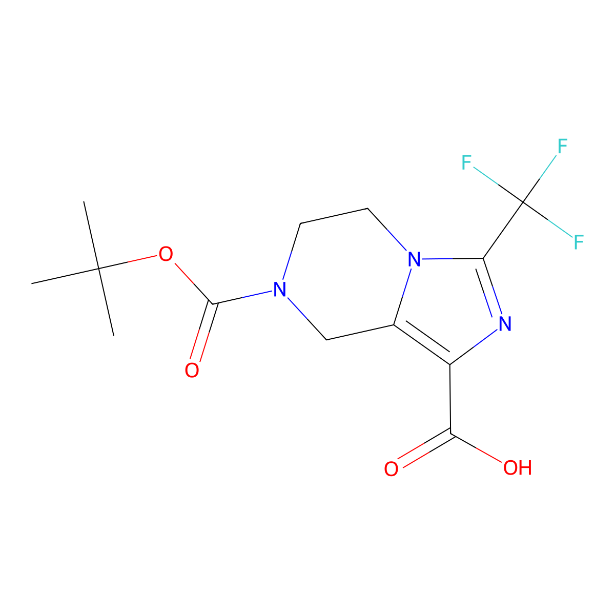 7-[(tert-Butoxy)carbonyl]-3-(trifluoromethyl)-5H,6H,7H,8H-imidazo[1,5-a]pyrazine-1-carboxylic acid molecular structure, CAS 1174039-46-3