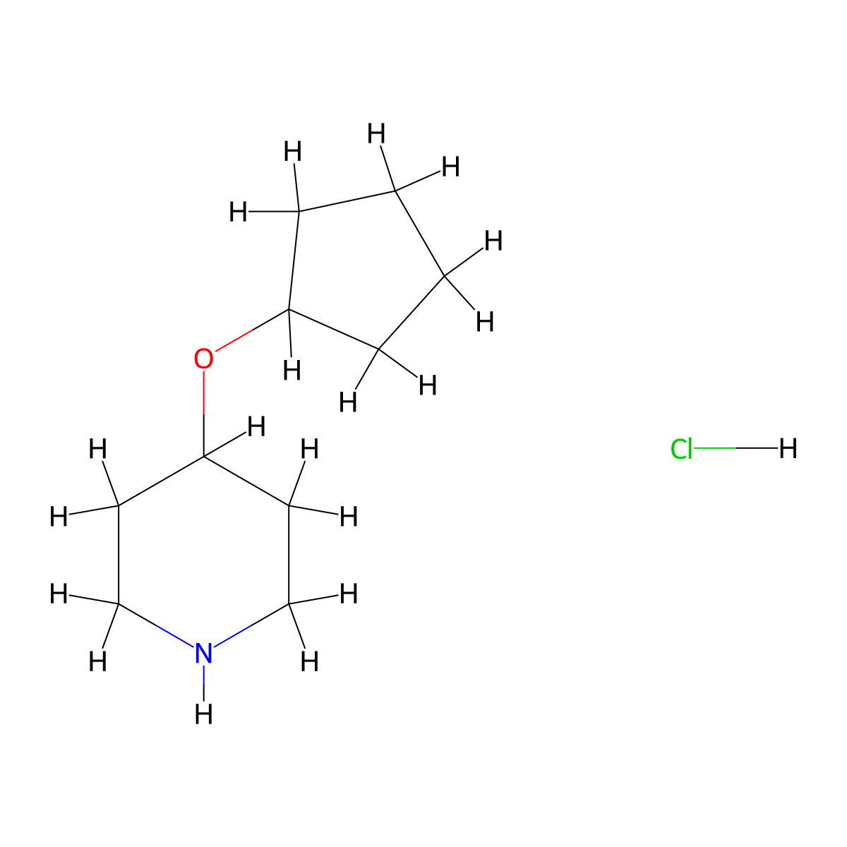 4-(Cyclopentyloxy)piperidine hydrochloride molecular structure, CAS 1174044-76-8