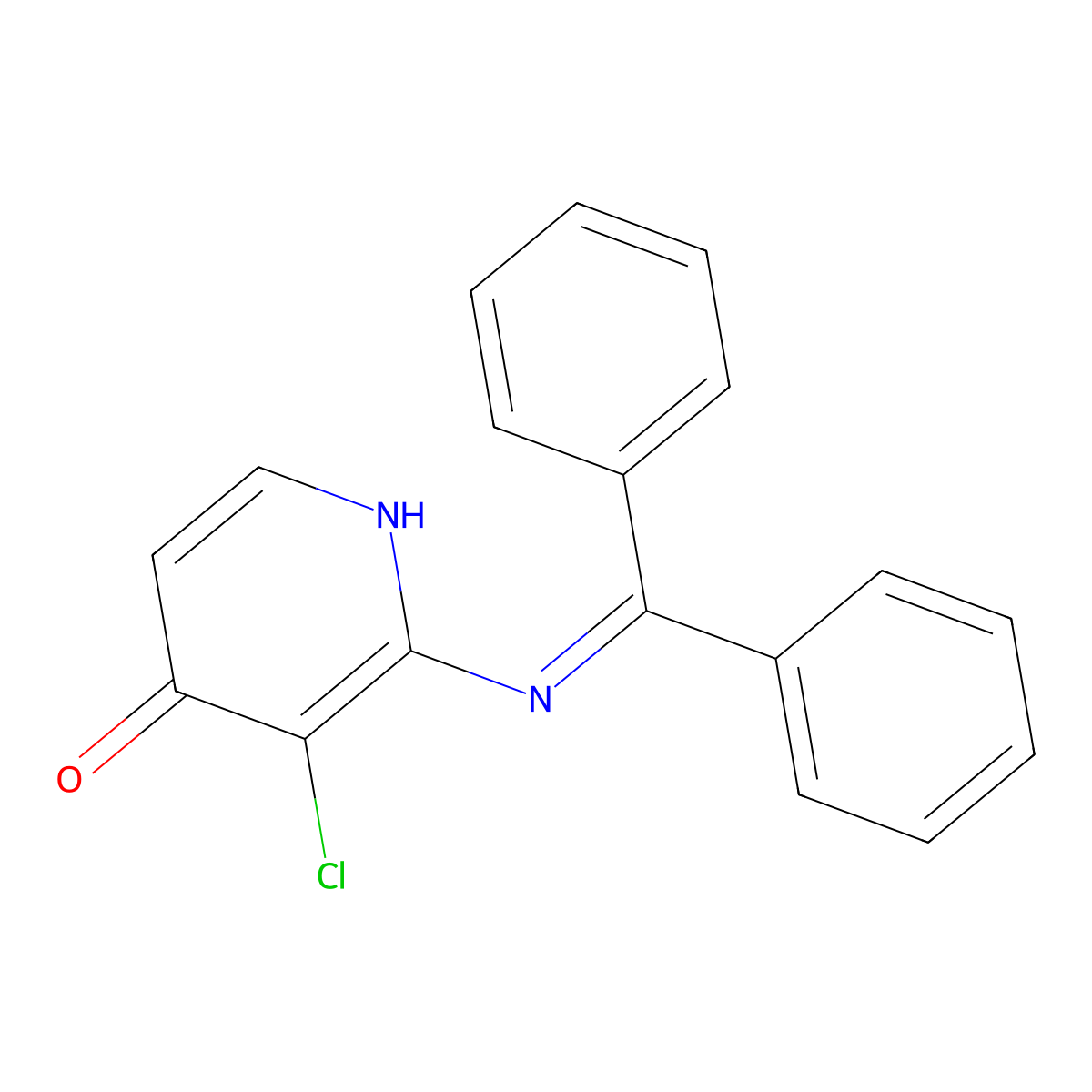 3-chloro-2-((diphenylmethylene)amino)pyridin-4(1H)-one molecular structure, CAS 1174046-74-2
