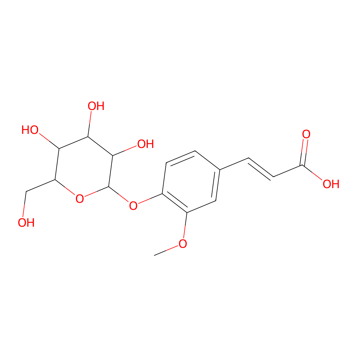 Trans-4-O-Beta-D-Glucopyranosylferulic Acid molecular structure, CAS 117405-51-3