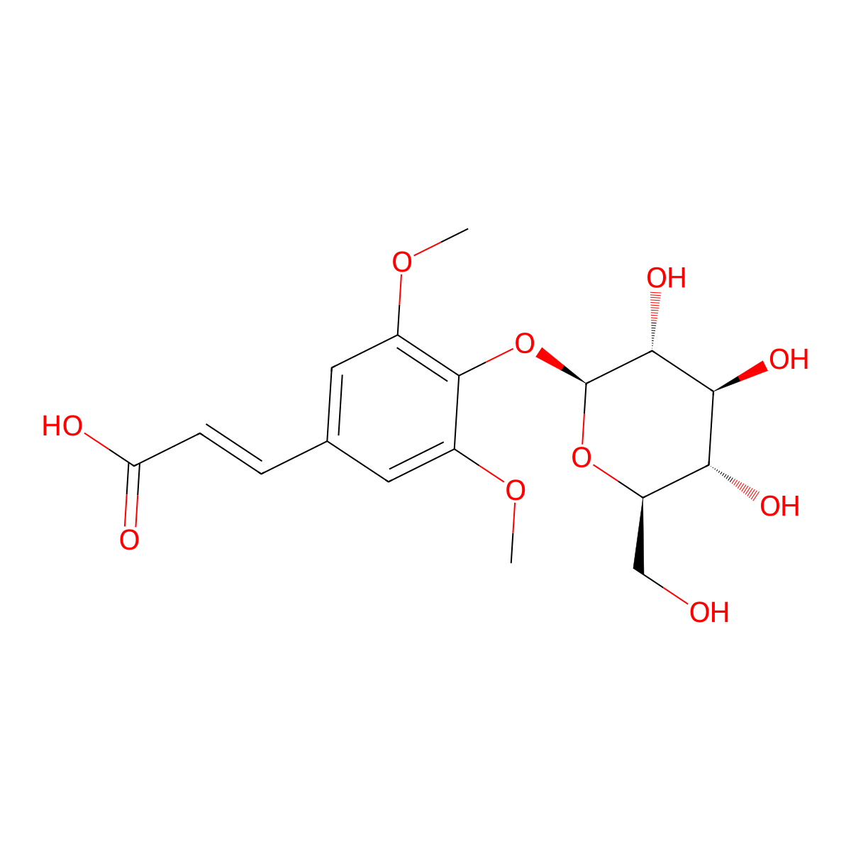 trans-p-Sinapoyl-beta-D-glucopyranoside molecular structure, CAS 117405-52-4
