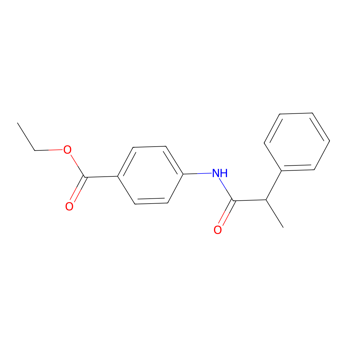 Ethyl 4-[(2-phenylpropanoyl)amino]benzoate molecular structure, CAS 1174062-75-9