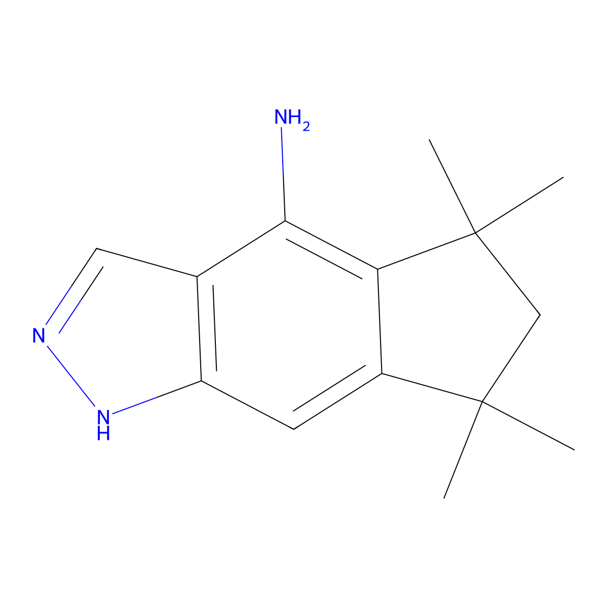 5,5,7,7-Tetramethyl-1,5,6,7-tetrahydrocyclopenta[F]indazol-4-amine molecular structure, CAS 1174064-61-9