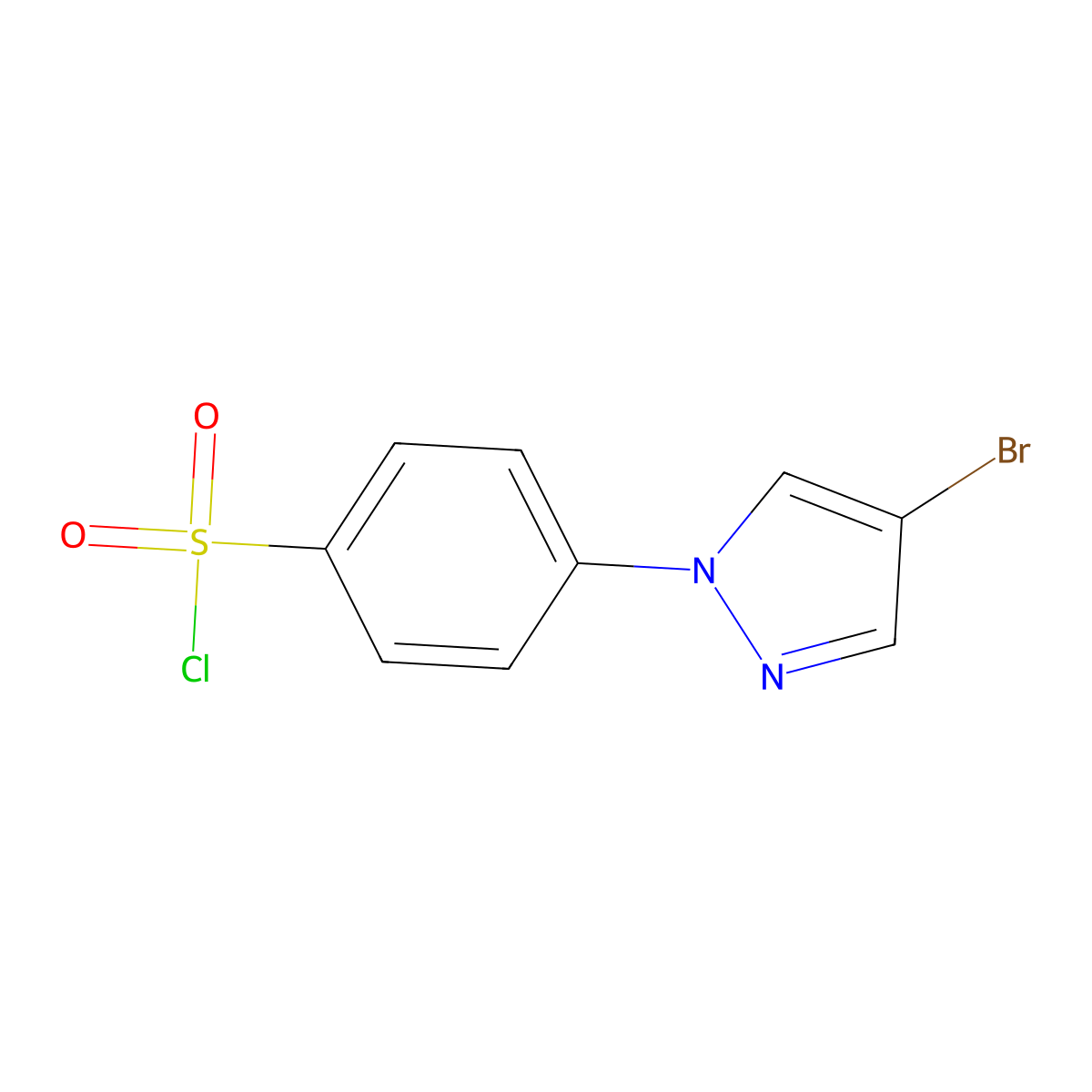 4-(4-bromo-1H-pyrazol-1-yl)benzenesulfonyl chloride molecular structure, CAS 1174064-62-0