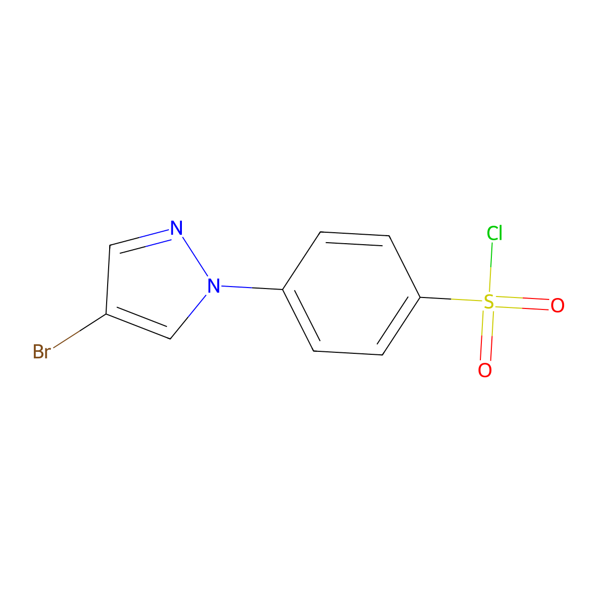 4-(4-bromo-1H-pyrazol-1-yl)benzenesulfonyl chloride molecular structure, CAS 1174064-62-0