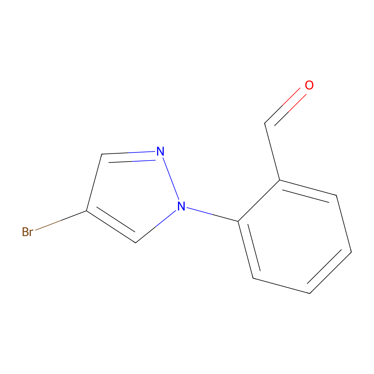 2-(4-bromo-1H-pyrazol-1-yl)benzaldehyde molecular structure, CAS 1174064-66-4