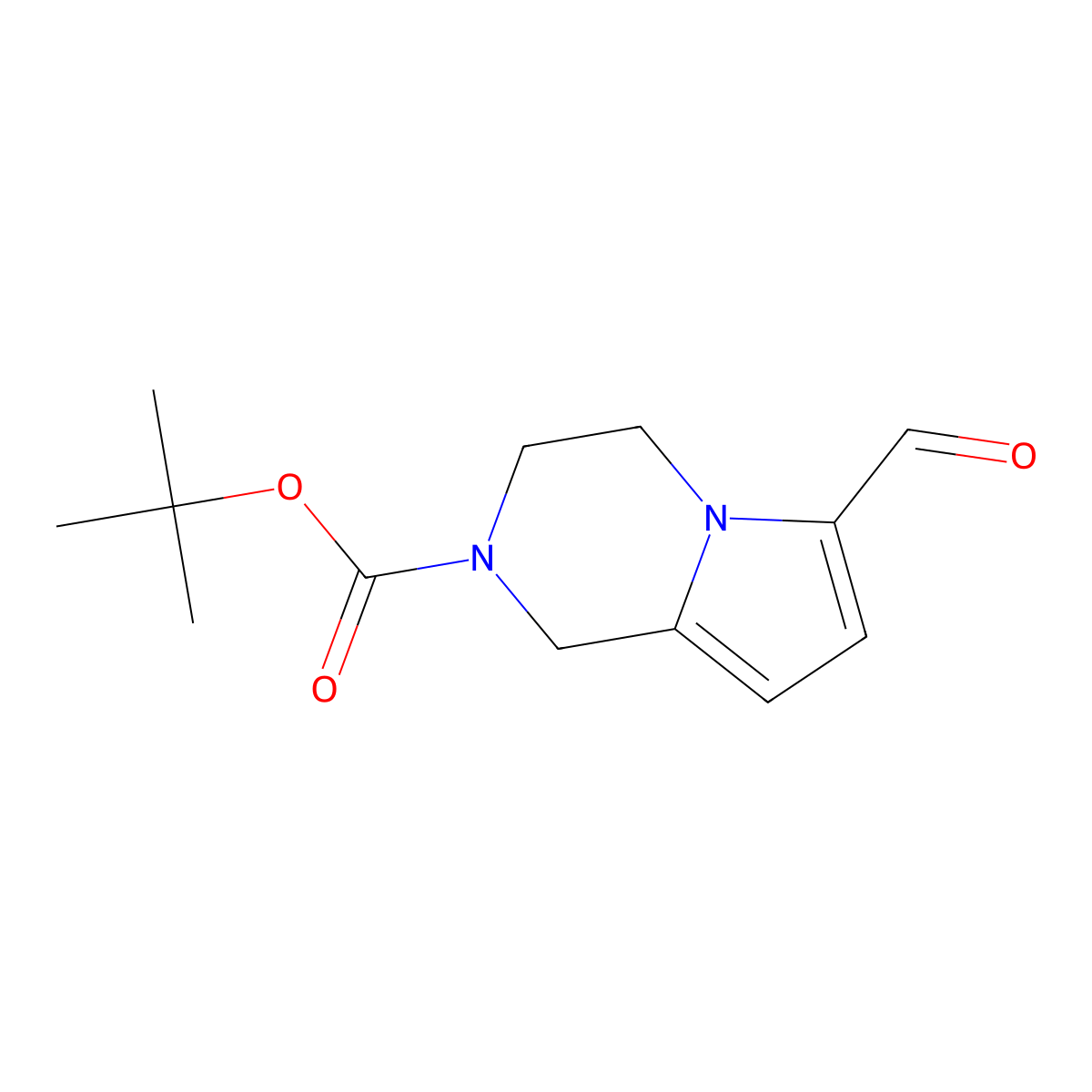 1,1-Dimethylethyl 6-formyl-3,4-dihydropyrrolo(1,2-a)pyrazine-2(1H)-carboxylate molecular structure, CAS 1174068-79-1
