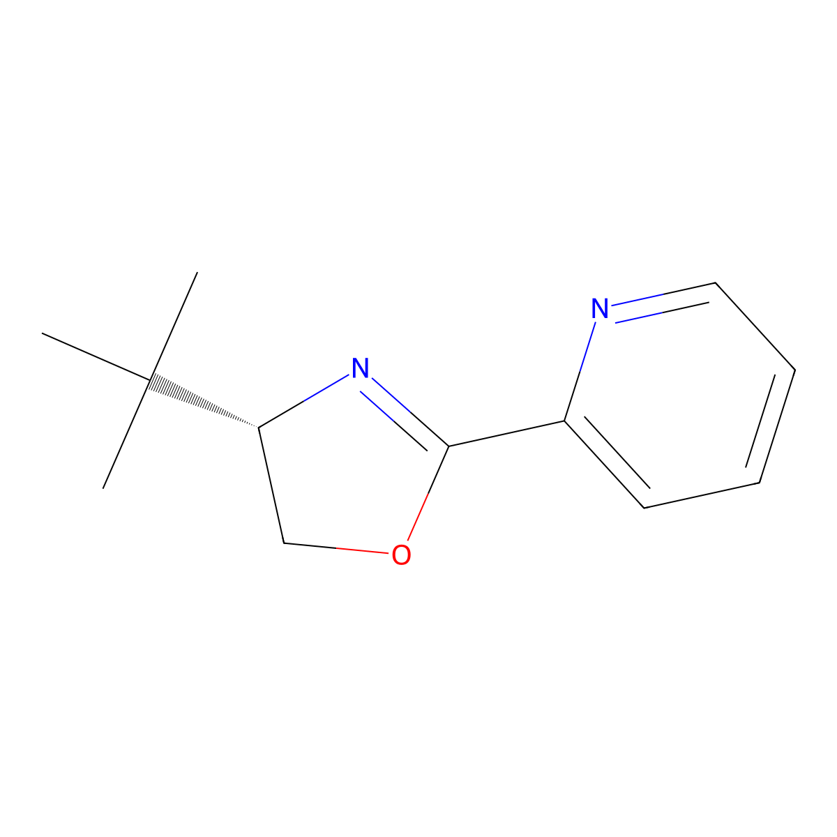 (S)-4-tert-Butyl-2-(2-pyridyl)oxazoline molecular structure, CAS 117408-98-7