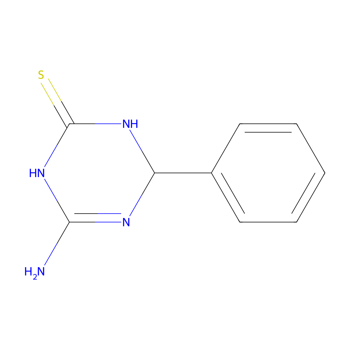 4-Amino-6-phenyl-1,6-dihydro-1,3,5-triazine-2-thiol molecular structure, CAS 117411-02-6