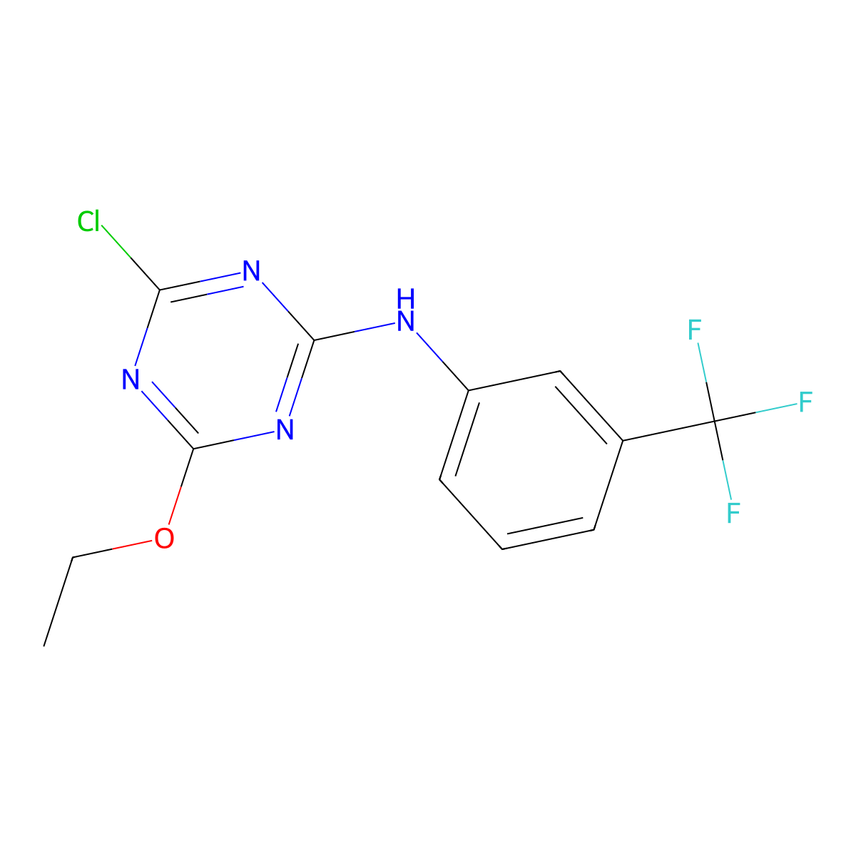 N-(4-chloro-6-ethoxy-1,3,5-triazin-2-yl)-N-[3-(trifluoromethyl)phenyl]amine molecular structure, CAS 1174116-73-4