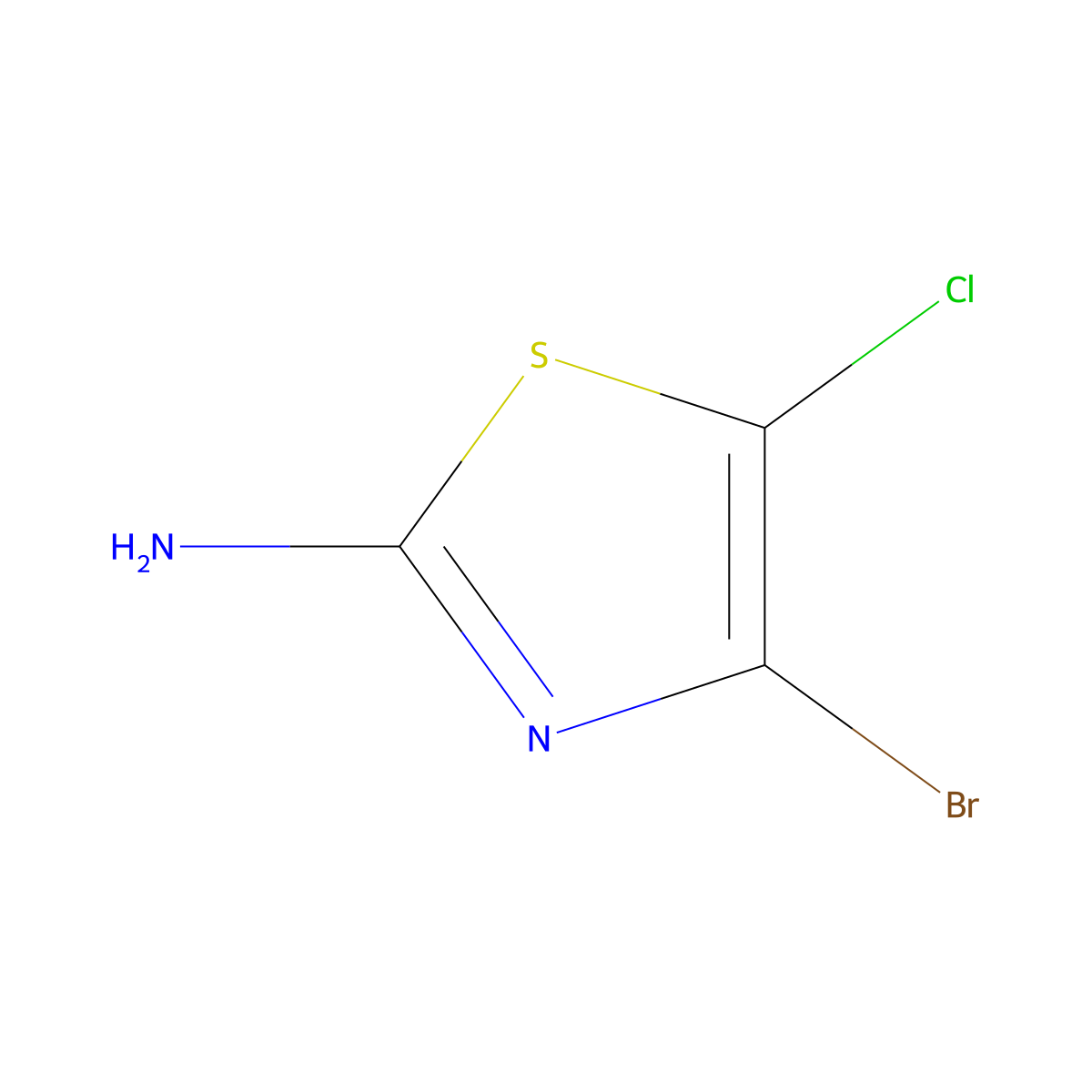 4-Bromo-5-chloro-1,3-thiazol-2-amine molecular structure, CAS 1174132-81-0