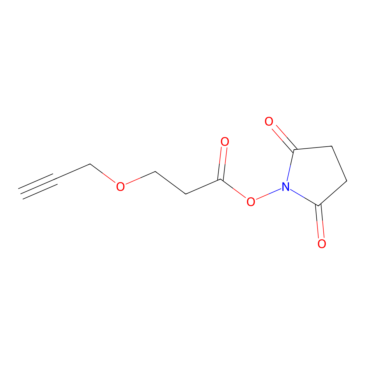 2,5-Dioxopyrrolidin-1-yl 3-(prop-2-yn-1-yloxy)propanoate molecular structure, CAS 1174157-65-3