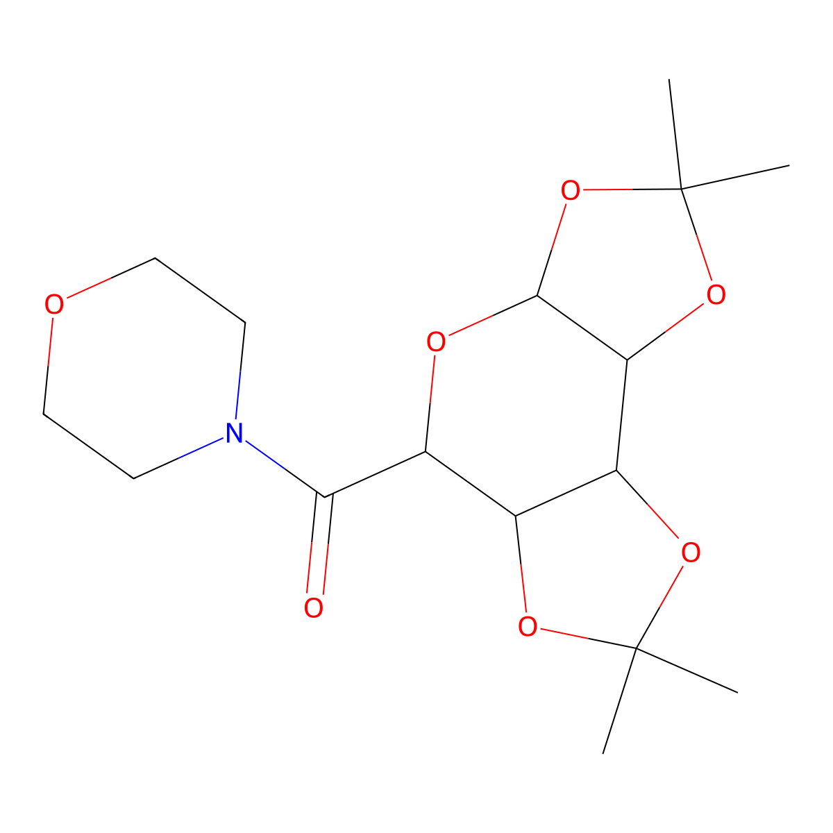 morpholino(2,2,7,7-tetramethyltetrahydro-3aH-bis([1,3]dioxolo)[4,5-b:4',5'-d]pyran-5-yl)methanone molecular structure, CAS 1174161-43-3