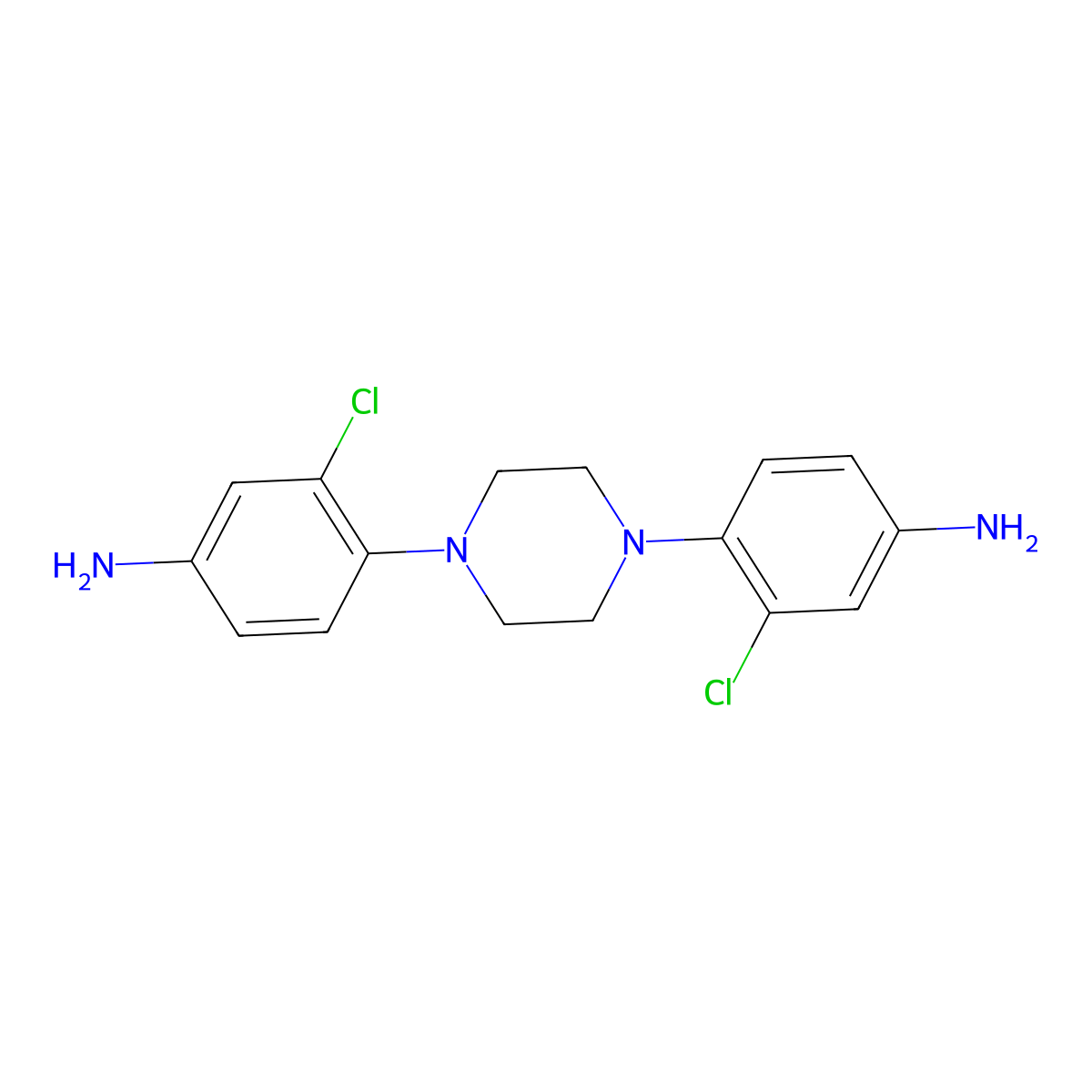 {4-[4-(4-Amino-2-chlorophenyl)piperazin-1-yl]-3-chlorophenyl}amine molecular structure, CAS 1174173-34-2