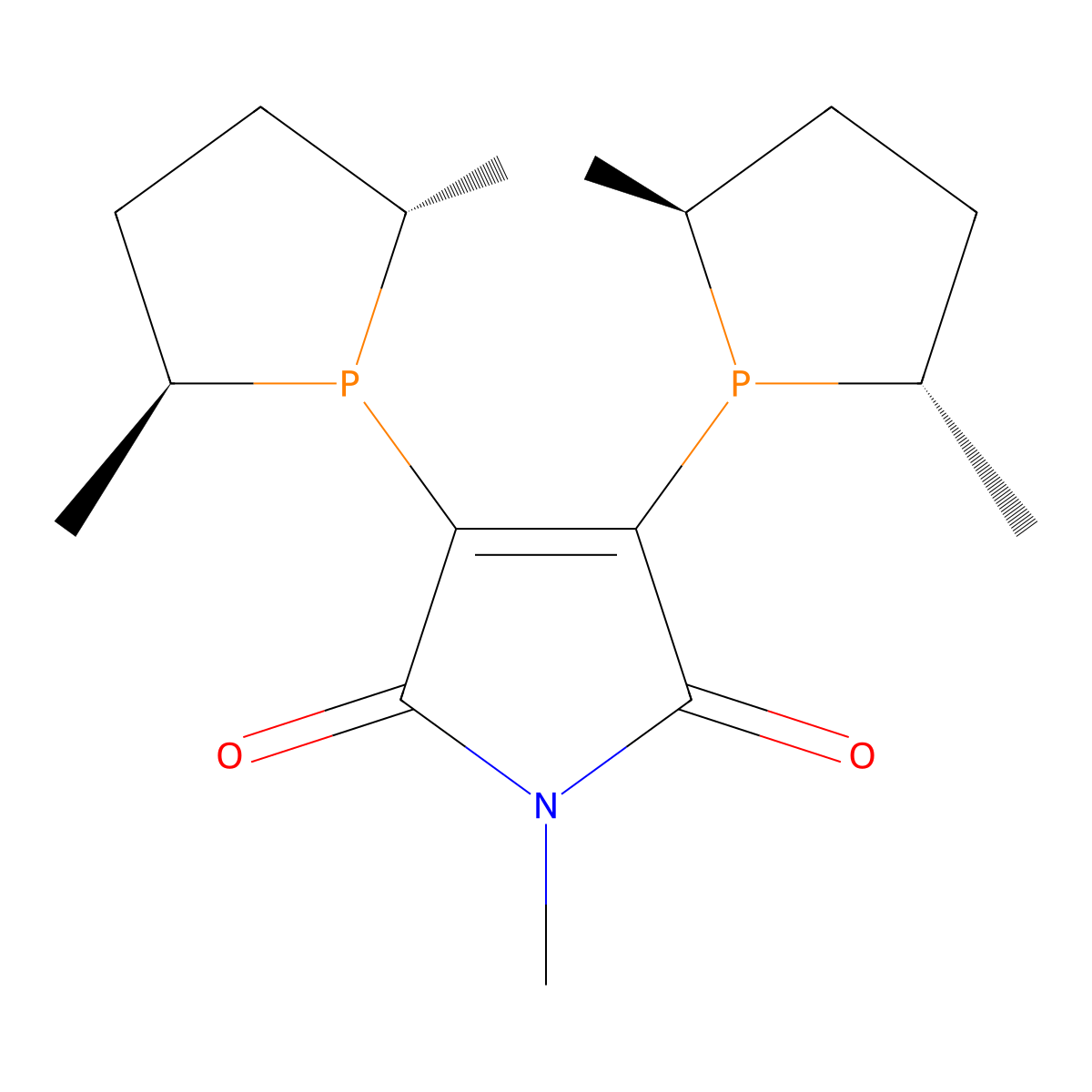 3,4-Bis((2S,5S)-2,5-dimethylphospholan-1-yl)-1-methyl-1H-pyrrole-2,5-dione molecular structure, CAS 1174187-26-8