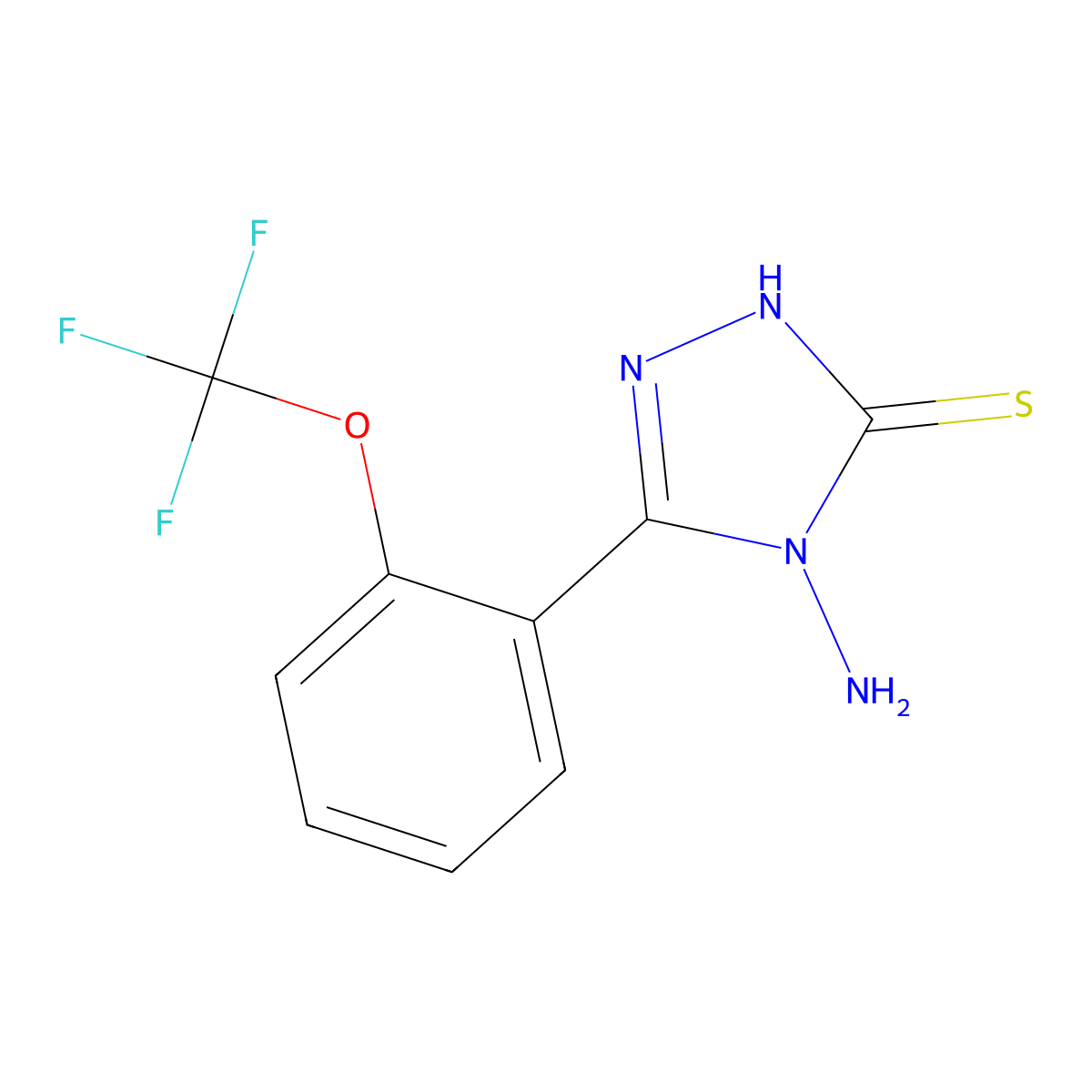 4-Amino-5-(2-trifluoromethoxy-phenyl)-4H-[1,2,4]triazole-3-thiol molecular structure, CAS 1174189-81-1