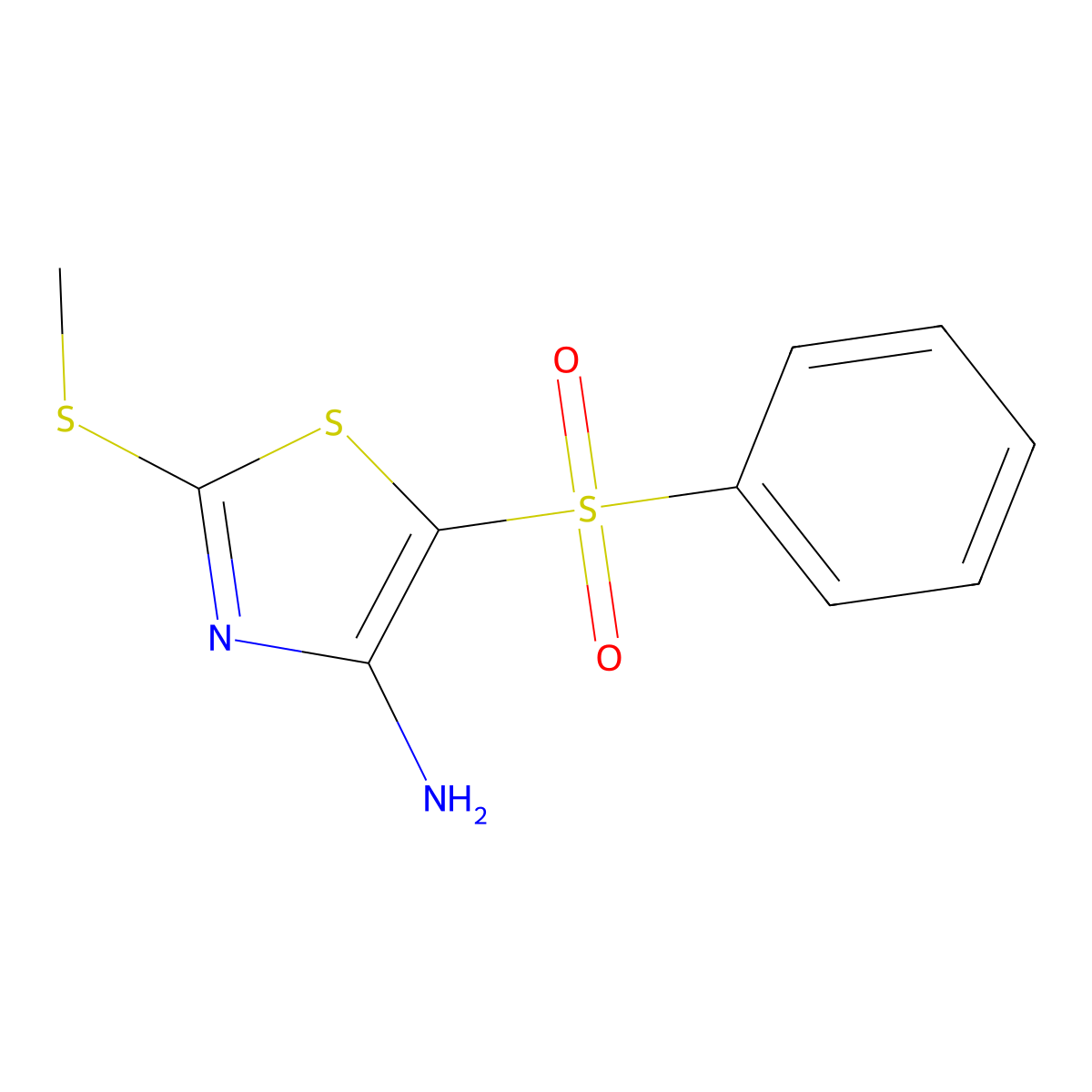 4-Amino-2-methylthio-5-(phenylsulfonyl)thiazole molecular structure, CAS 117420-80-1